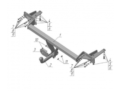 Фаркоп Avtos для Nissan Almera Classic 2006-2013