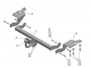 ТСУ Фаркоп Avtos на Toyota Verso № TY 24